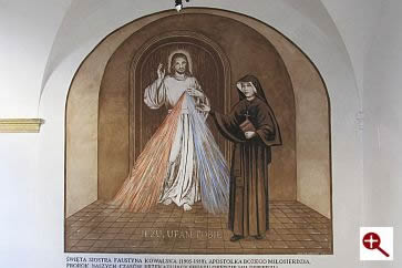 Artmur - Sgraffito - Św. Faustyna Kowalska w wieczerniku Klasztoru Zakonu Paulinów na Jasnej Górze w Częstochowie